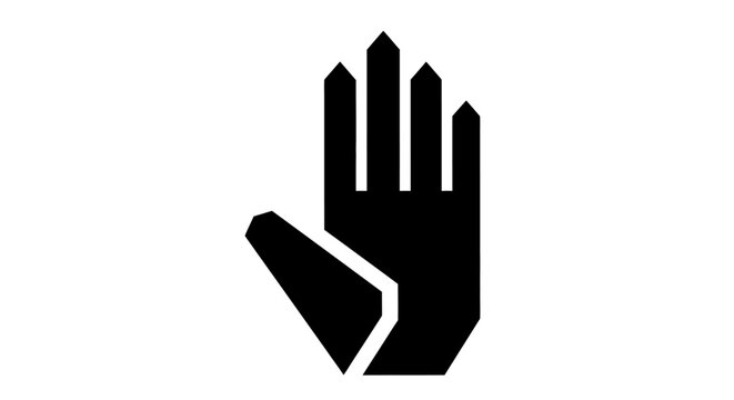 Black Hand Gesture Sign Symbol.