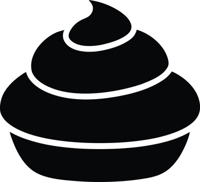 Cream Puff Flat Icon Style Silhouette Vector Art Illustration