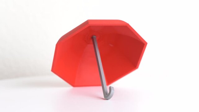 Red Umbrella. Insurance service and security guarantees. Protection symbol concept, reliability and trust. Coverage assurance, financial stability and customer confidence in risk management.