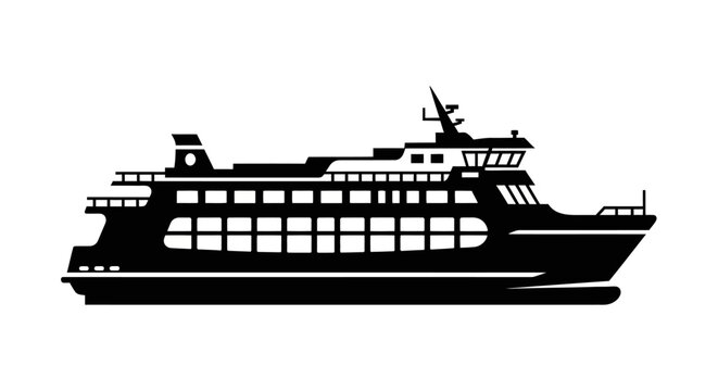 Ferry Boat Silhouette Icon