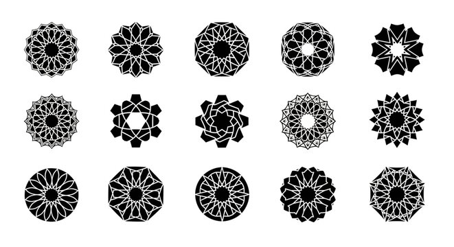 Islamic Geometric Patterns Collection - Black Ornate Mandalas