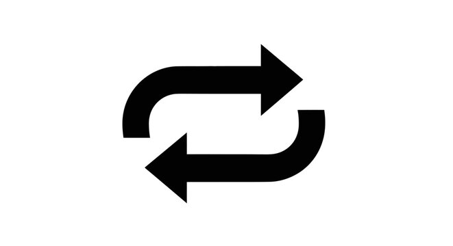 Recycle Arrows Symbol - Repeat Loop Icon on White Background