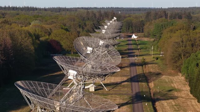 Westerbork synthesis radio telescope array aerial view