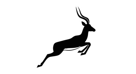 Fototapeta premium Black silhouette of antelope running 1.