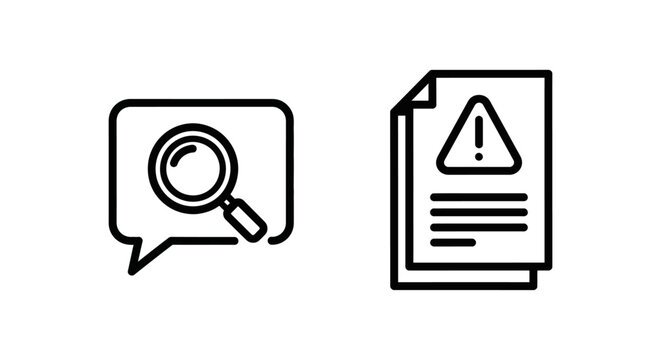 Postmortem review and incident analysis icons with analysis incident magnifying postmortem document information investigation examination feedback evaluation assessment research statistics