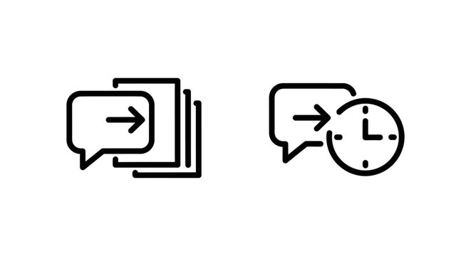 Feedback history and log icons with feedback document communication customer business minimalist information chronology timeline reporting analysis tracking management progress