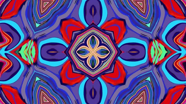 Colorful abstract geometric pattern with vibrant symmetrical design