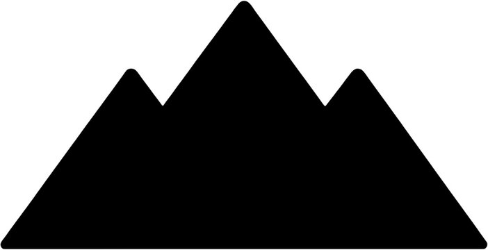 Mountain Peak Outline Icon Minimalist Line Art Design