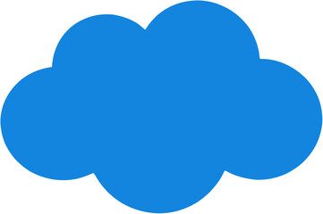 Obraz premium Simple Blue Cloud Shape Flat Vector Icon Design