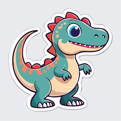 Fototapeta premium Cute Cartoon Dinosaur Sticker