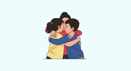 Obraz premium Adorable children hugging each other with pure affection and joy