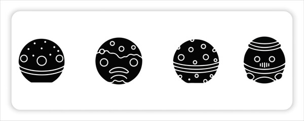 Space web Icons Set Rocket, Astronaut, Planet, Galaxy, Satellite and Universe Vector Collection © Azad