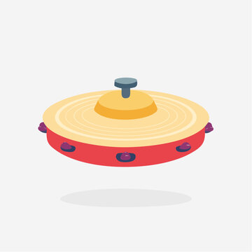 Cartoon Tambourine with Jingle Bells