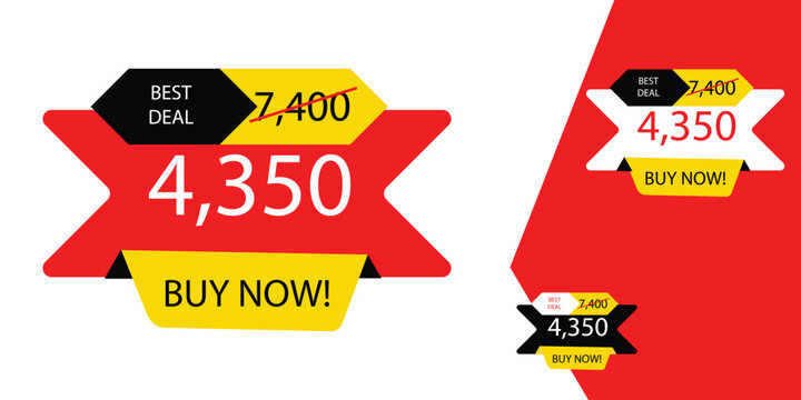 discount sale banner with crossed out price and buy now call to action