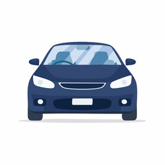 Fototapeta premium Front view of a dark blue sedan car