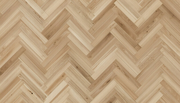 Light oak herringbone wood parquet flooring texture background.