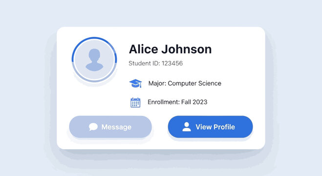 Student Profile Card: Alice Johnson, Computer Science Major