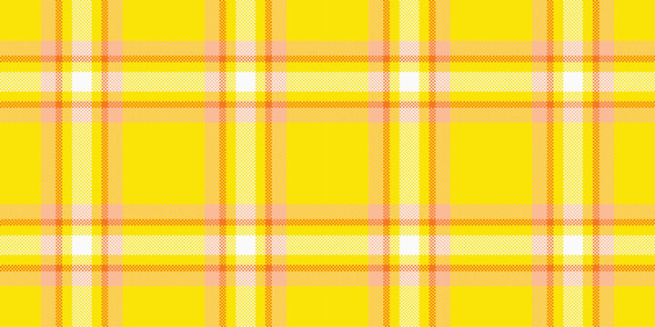 Mature textile background seamless, discount vector texture plaid. Thread tartan check pattern fabric in radioactive and orange colors.