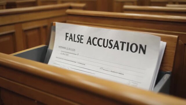 False accusation in a court.