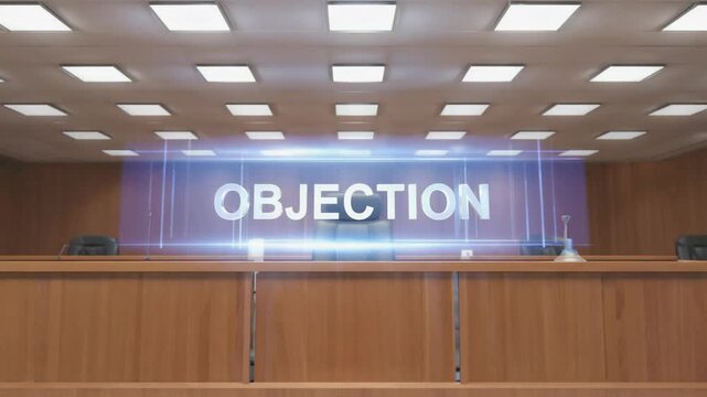 Objection in a trial.