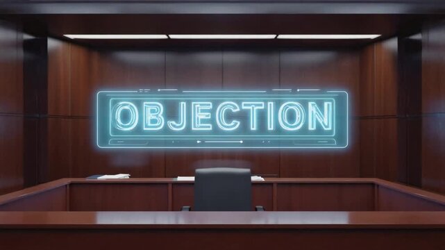 Objection in a trial.
