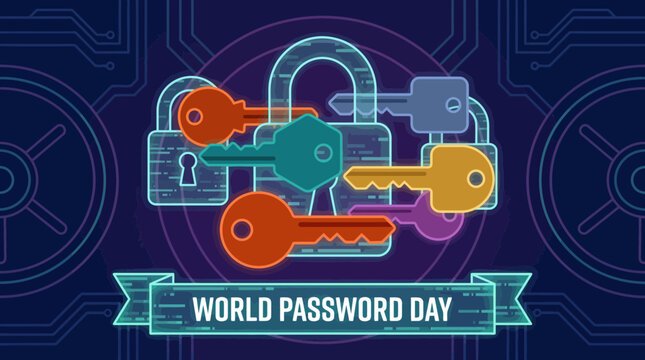 World Password Day Cyber Security and Data Privacy Illustration