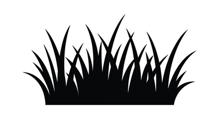 Grass blades silhouette against a white background © asma
