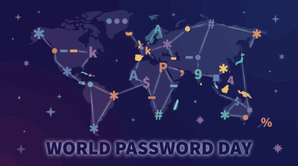 Fototapeta premium World Password Day global digital security concept illustration
