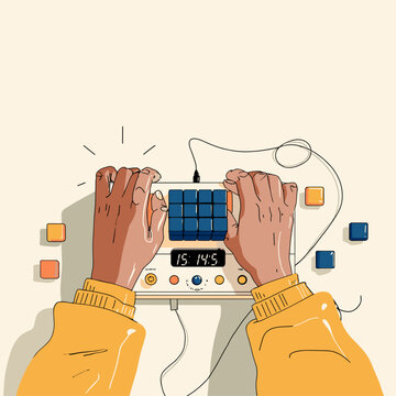 Speedcubing Hands Starting Digital Timer