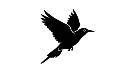 Obraz premium Black bird in flight silhouette 11.
