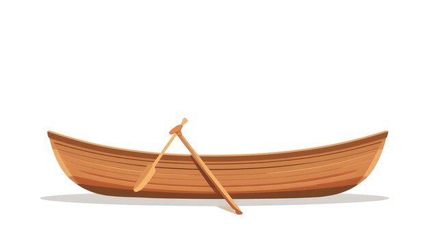 wooden boat on white background