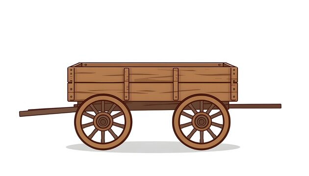 old wooden cart isolated
