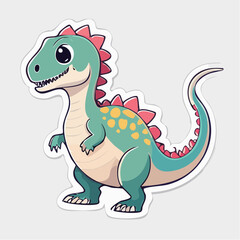 Obraz premium Cute Cartoon Dinosaur Sticker