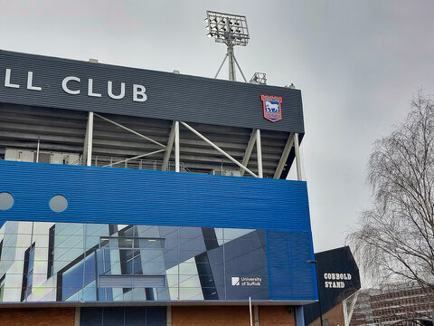 The Sir Alf Ramsey Stand: Modern Facade and Branding at Portman Road, Ipswich