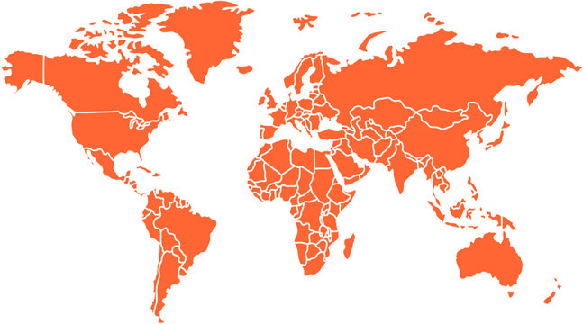 World Map Vector High Detail Political Template