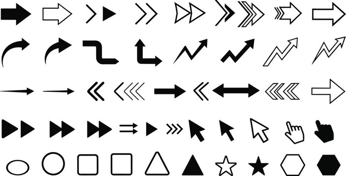 Hand drawn arrows lines shapes symbols a versatile design element collection