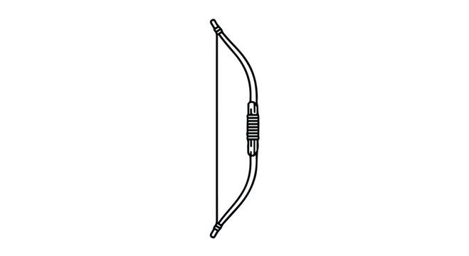 A sleek, modern bow with a curved design and a central grip, set against a clean white background in a minimalist composition.