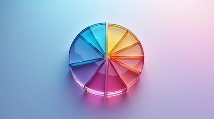 Fototapeta premium Colorful translucent glass pie chart