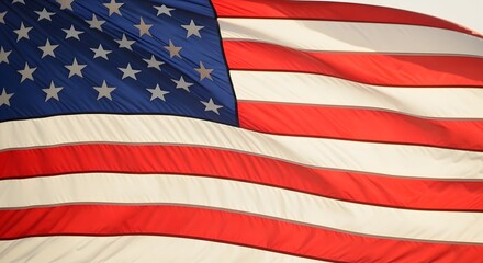 Fototapeta premium American flag waving with stars and stripes
