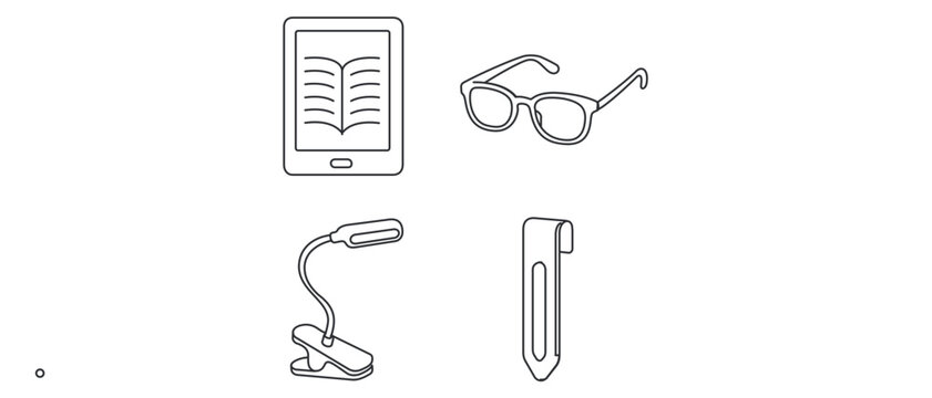 Document archive storage collection of 4 icons with editable stroke. This vector icon set shows a cardboard banker box, hanging file folder, handheld label maker, and mobile file cart for offices.