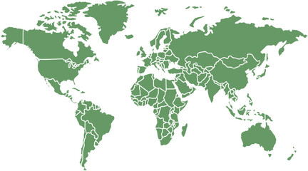 Obraz premium World Map Vector Simple Minimal Outline Illustration