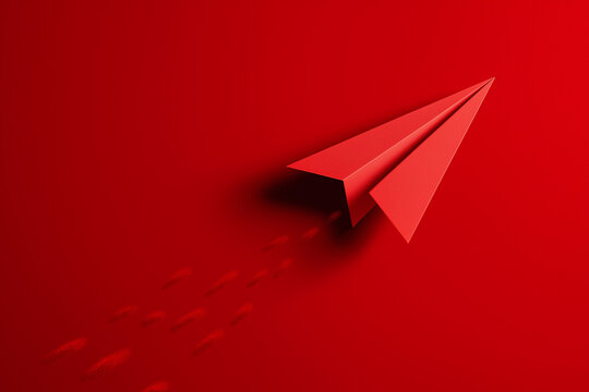 Red paper plane sails away from the red risk danger for risk assessment and analysis concept