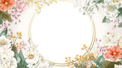 Obraz premium elegant mother’s day floral frame with empty copy space on white background