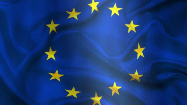 Flag of Europe , Europe  3D Animation flag waving in the wind. 4K Europe  Flag Animation waving with fabric texture.
