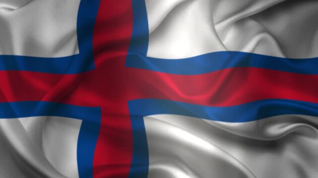 Flag of Faroe Islands , Faroe Islands  3D Animation flag waving in the wind. 4K Faroe Islands  Flag Animation waving with fabric texture.
