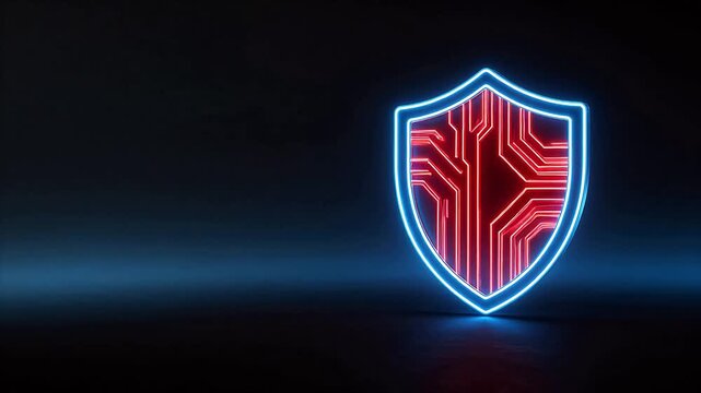 Neon shield with circuit design