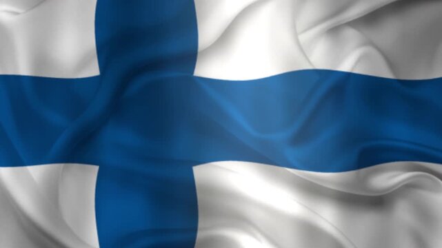Flag of Finland, Finland 3D Animation flag waving in the wind. 4K Finland Flag Animation waving with fabric texture.

