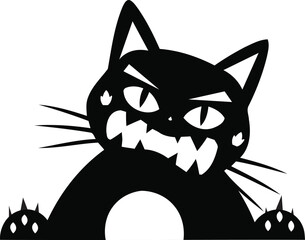 Angry black cat face © Moon