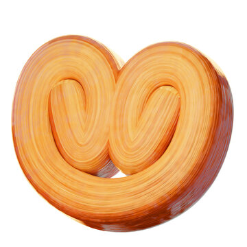 Palmier 3D render icon, Pastry illustration