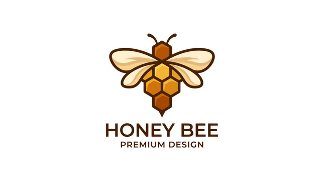A visually appealing honey bee logo that signifies premium design, illustrating the beauty of nature and creativity through vibrant colors and shapes.